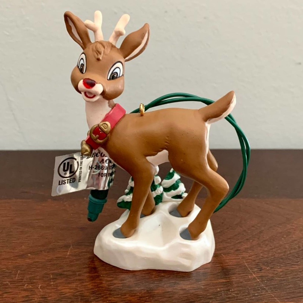 Hallmark Rudolph Ornament Light Up Nose Keepsake Ornament Collector's Club